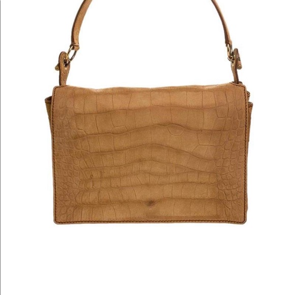 ***SOLD*****YSL Saint Laurent Nubuck Leather Croc Embossed Catwalk Bag - Picture 5 of 14